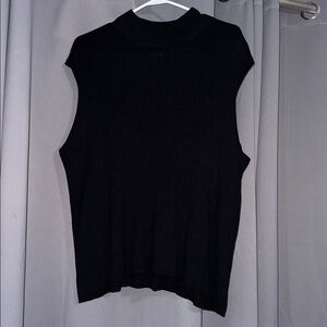 Black Sleeveless Knit Top Coldwater Creek Women's Sleeveless/Blouse - Use 2X